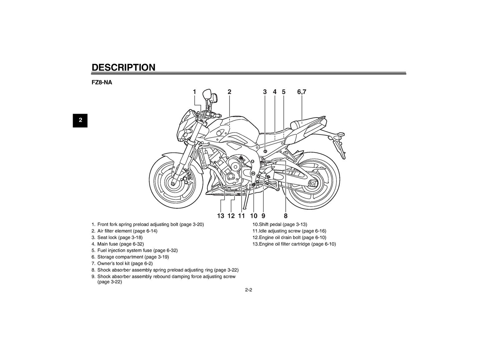 YAMAHA FZ8-N FZ8-NA Owners Manual 2012 E2 - STEEL WIRE BOUND - PROTECTIVE COVERS
