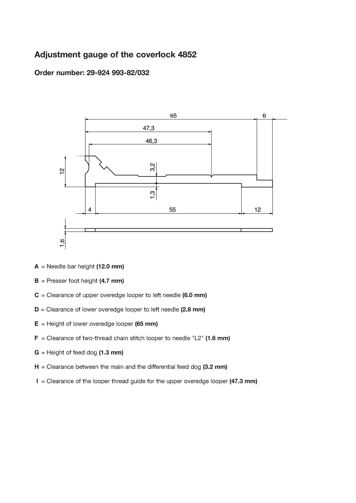 PFAFF Coverlock 4852 Service Manual Supplement - STEEL WIRE BOUND - TOUGH COVERS