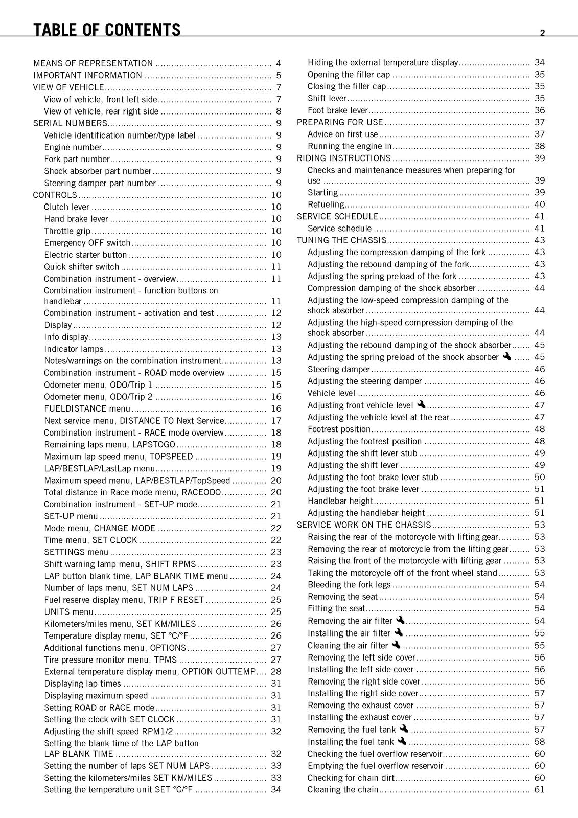 KTM 1190 RC8 R Track Owners Manual 2012 - STEEL WIRE BOUND - PROTECTIVE COVERS