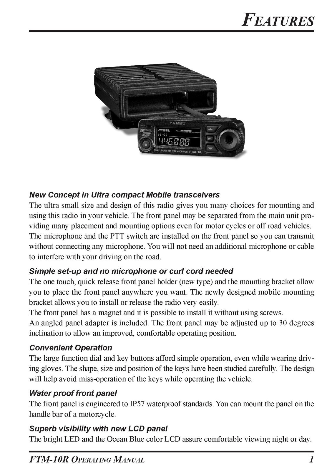 YAESU FTM-10R VHF UHF Dual Band FM Transceiver Operating Manual - WIRE BOUND