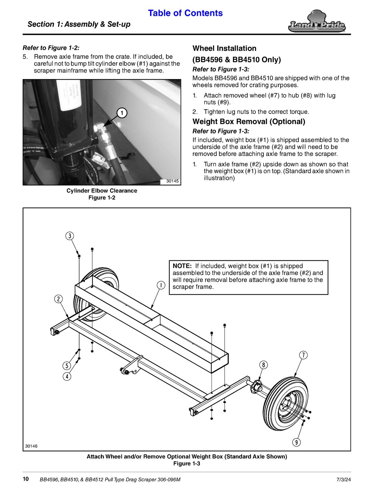 LAND PRIDE BB45 Series Drag Scrapers Operators Manual - WIRE BOUND - COVERS