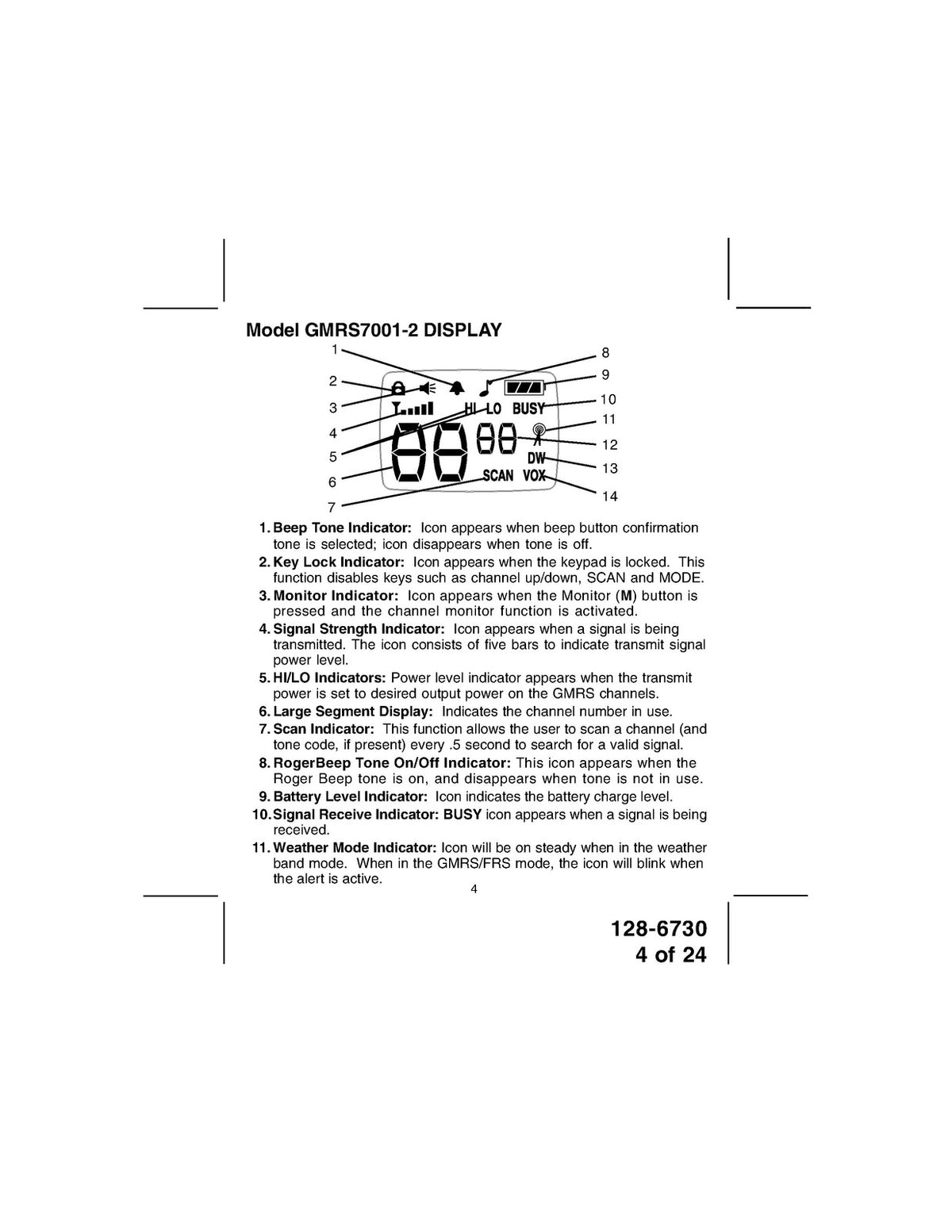 AUDIOVOX GMRS7001-2 General Mobile Radio Service Owners Manual 2003 - WIRE BOUND