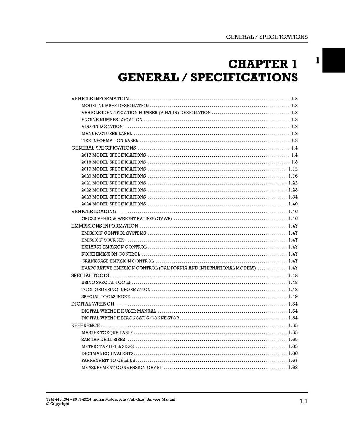 INDIAN Motorcycle Full-Size Service Manual 2017-2024 - WIRE BOUND - TOUGH COVERS