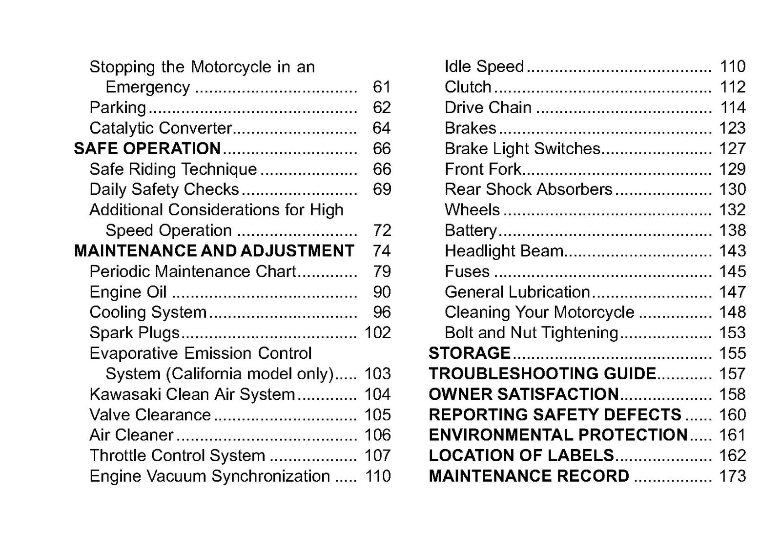 KAWASAKI ER-6n Motorcycle Owners Manual 2010 - STEEL WIRE BOUND - TOUGH COVERS