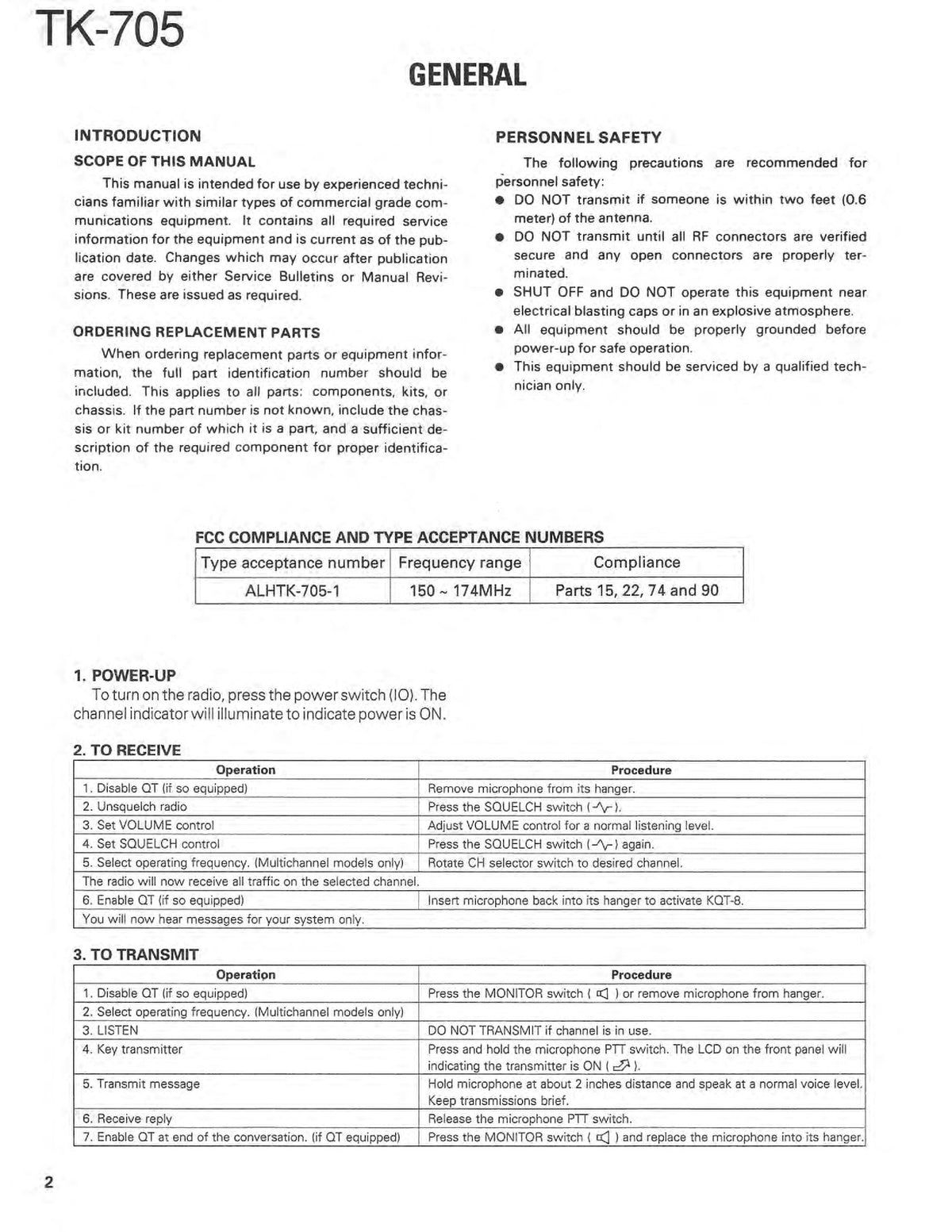 KENWOOD TK-705 TK-805D Two-Way Radio Service Manual BUNDLE - WIRE BOUND - COVERS
