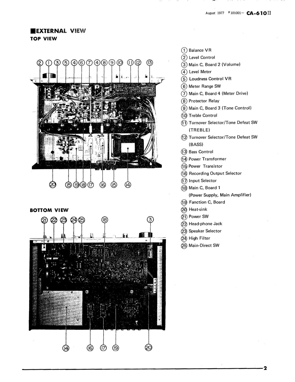 YAMAHA CA-610 II Stero Amplifier Service Manual - BOUND - COVERS - XL FOLDOUTS