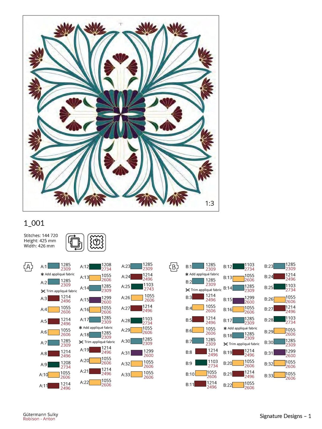 Husqvarna Viking Designer Epic 3 Sampler Book: 287 Color Pgs, Tough Wire Binding