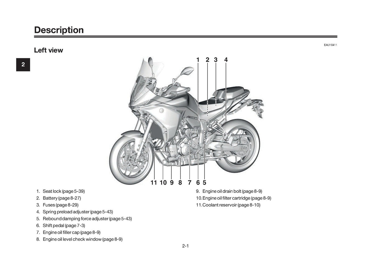 YAMAHA Tracer 7 GT Motorcycle Owners Manual 2025 - WIRE BOUND - TOUGH COVERS