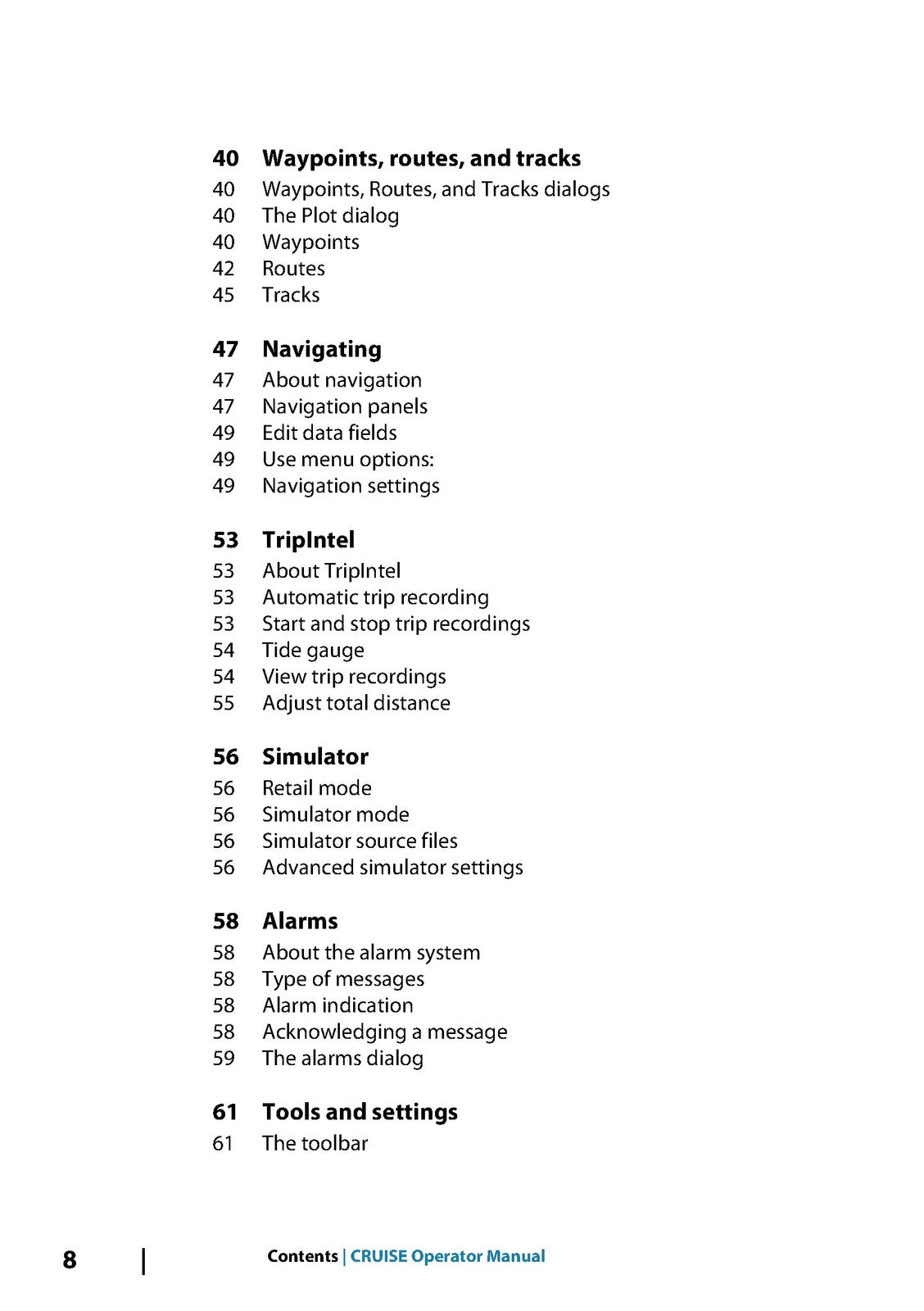 SIMRAD Cruise Chartplotter Operators Manual - STEEL WIRE BOUND - TOUGH COVERS