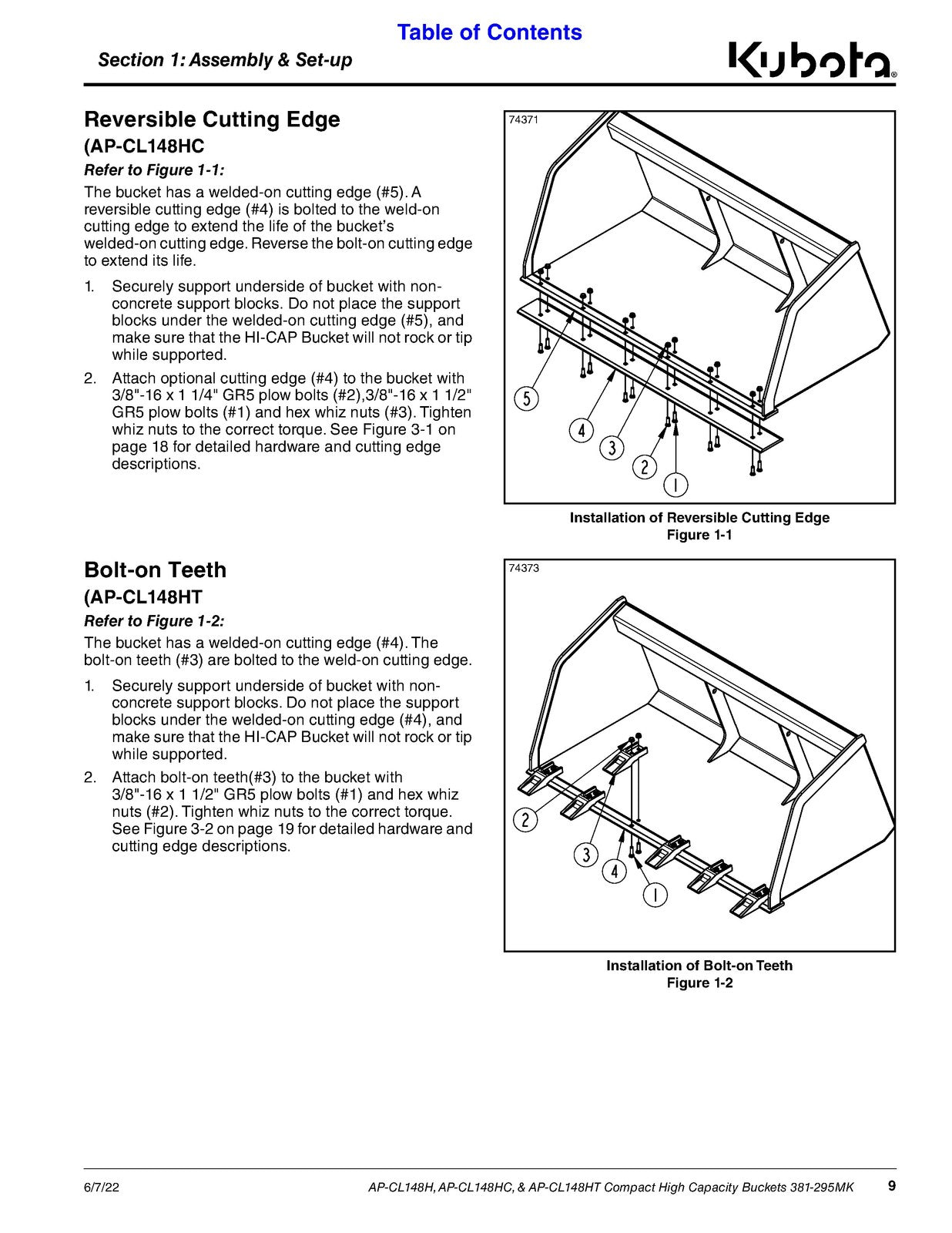 LAND PRIDE CL Series Compact Buckets Operators Manual - WIRE BOUND - COVERS