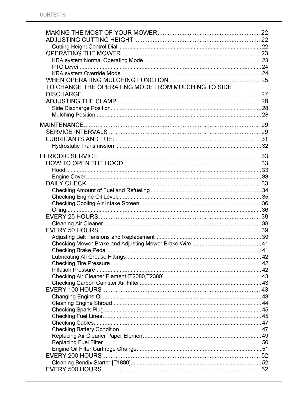 KUBOTA T1880 T2080 T2380 Operators Manual - BOUND - COVERS - XL FOLDOUT PAGES