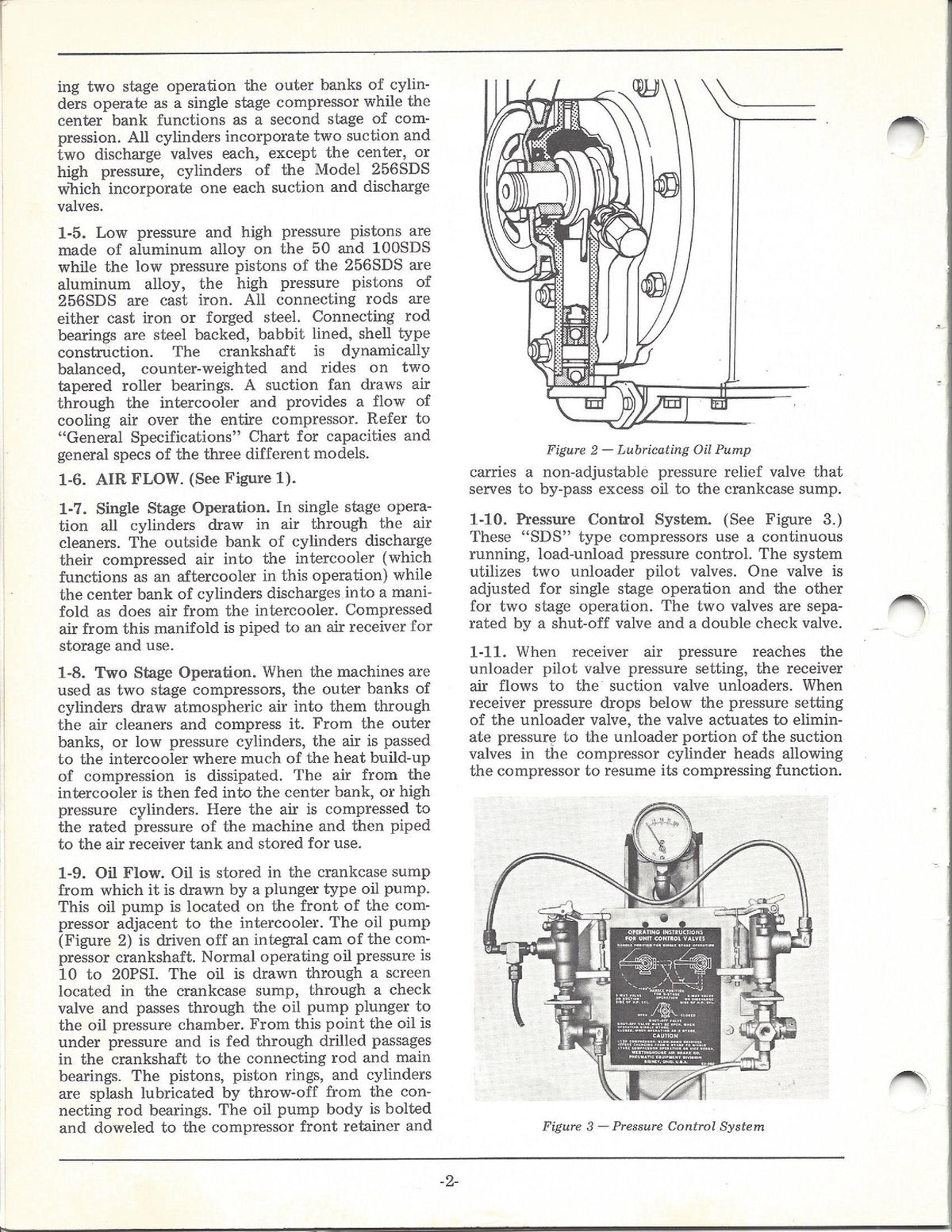 WABCO 50SDS 100SDS 256SDS Stationary Air Compressor Service Manual 1971 - BOUND