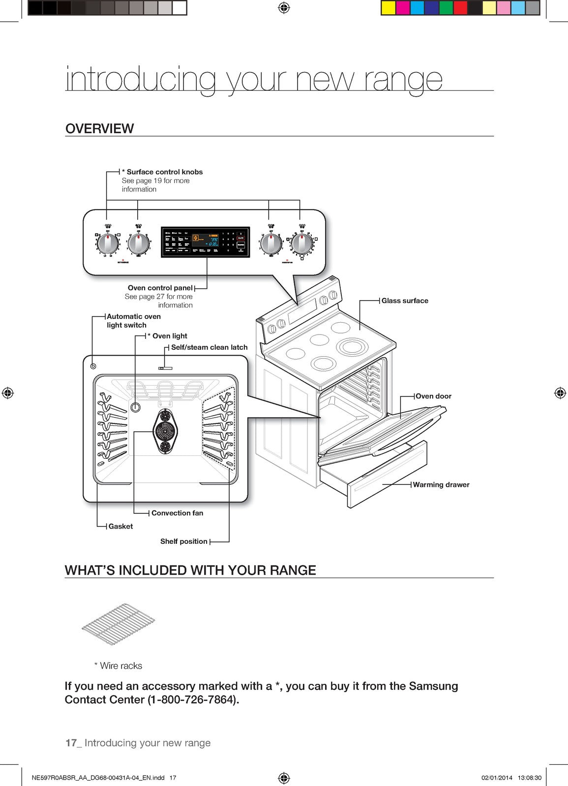 SAMSUNG NE597R0ABSR Electric Range User Manual - STEEL WIRE BOUND - TOUGH COVERS