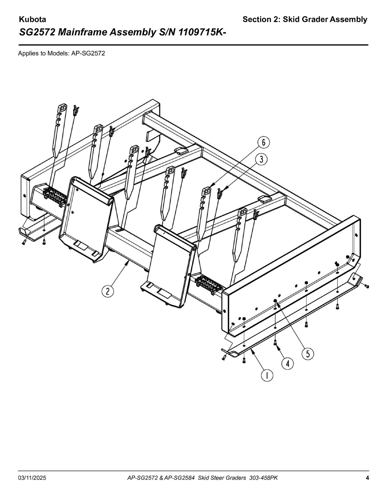 LAND PRIDE SG25 Series Skid Graders Parts Manual 2025 - WIRE BOUND - COVERS