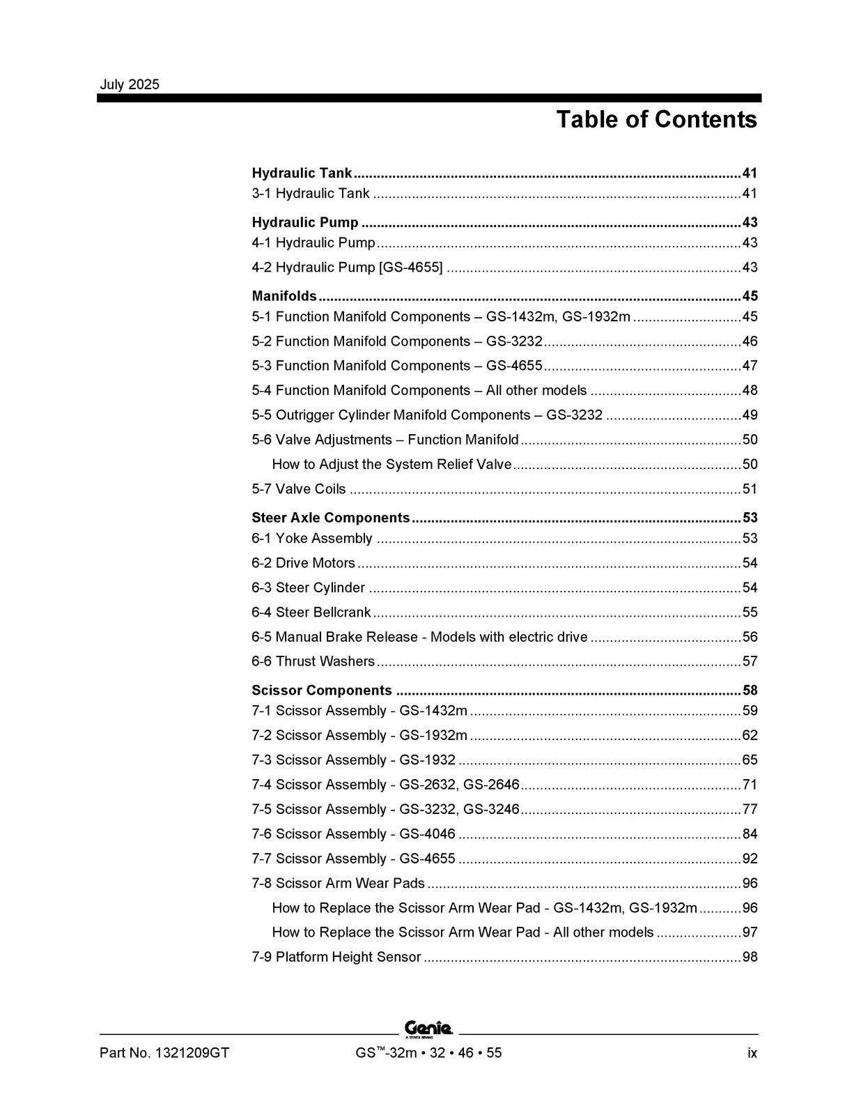 GENIE GS-1432m 1932m 1932 2632 3232 2646 3246 4046 4655 Service Manual, FOLDOUTS