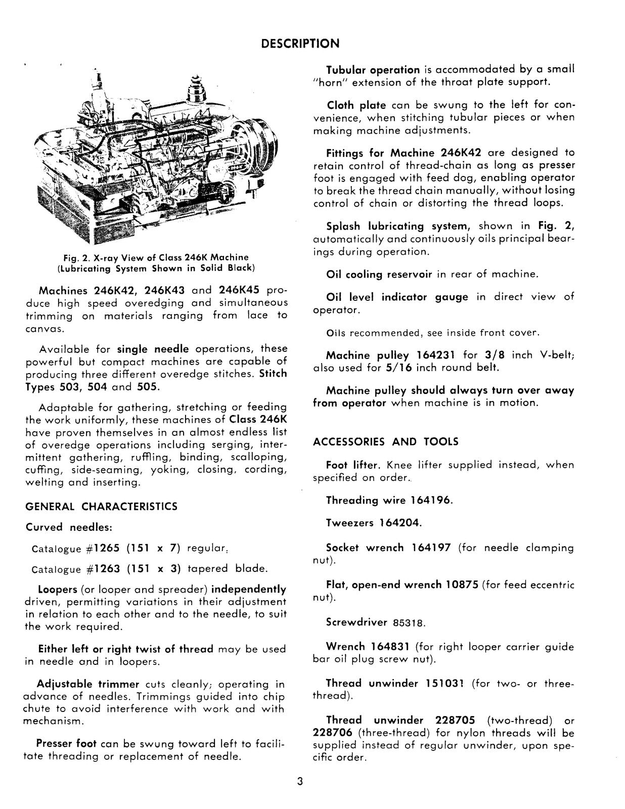 SINGER 246K42 246K43 246K45 Sewing Machine Service Manual - WIRE BOUND - COVERS