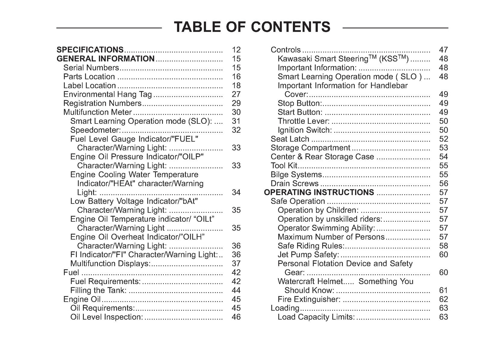 KAWASAKI JET SKI STX Owners Manual 2009 - STEEL WIRE BOUND - PROTECTIVE COVERS