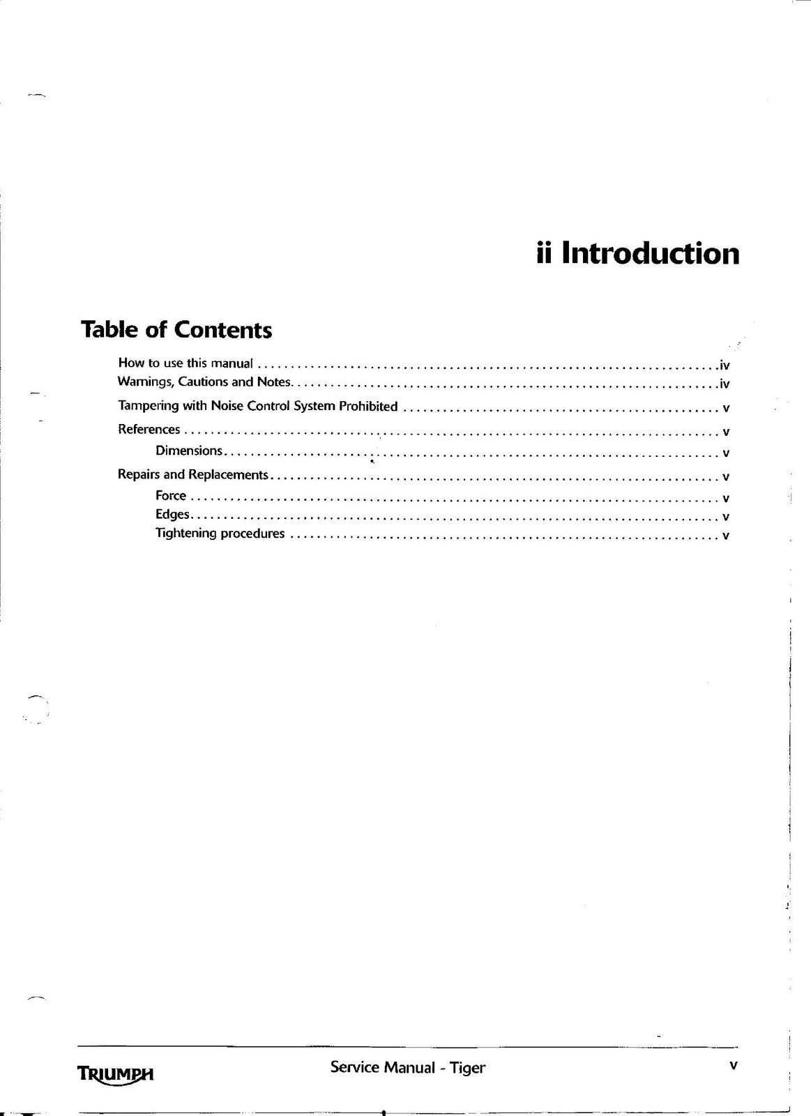 TRIUMPH Tiger Tiger ABS Motorcycle Service Manual 2006 - WIRE BOUND - COVERS