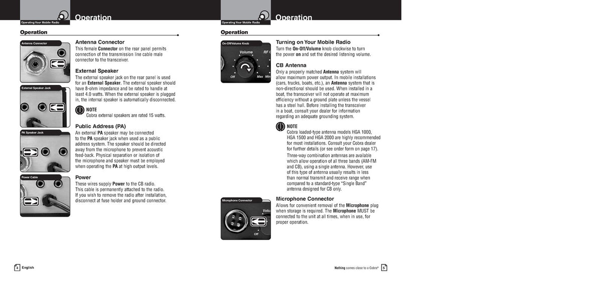 COBRA 19 DX IV CB Radio Owners Manual 2005 - STEEL WIRE BOUND - TOUGH COVERS