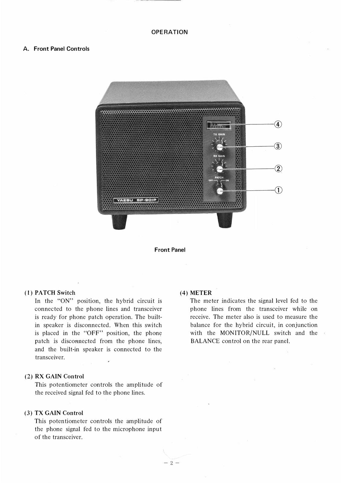YAESU SP-901P Speaker User Manual - STEEL WIRE BOUND - PROTECTIVE COVERS