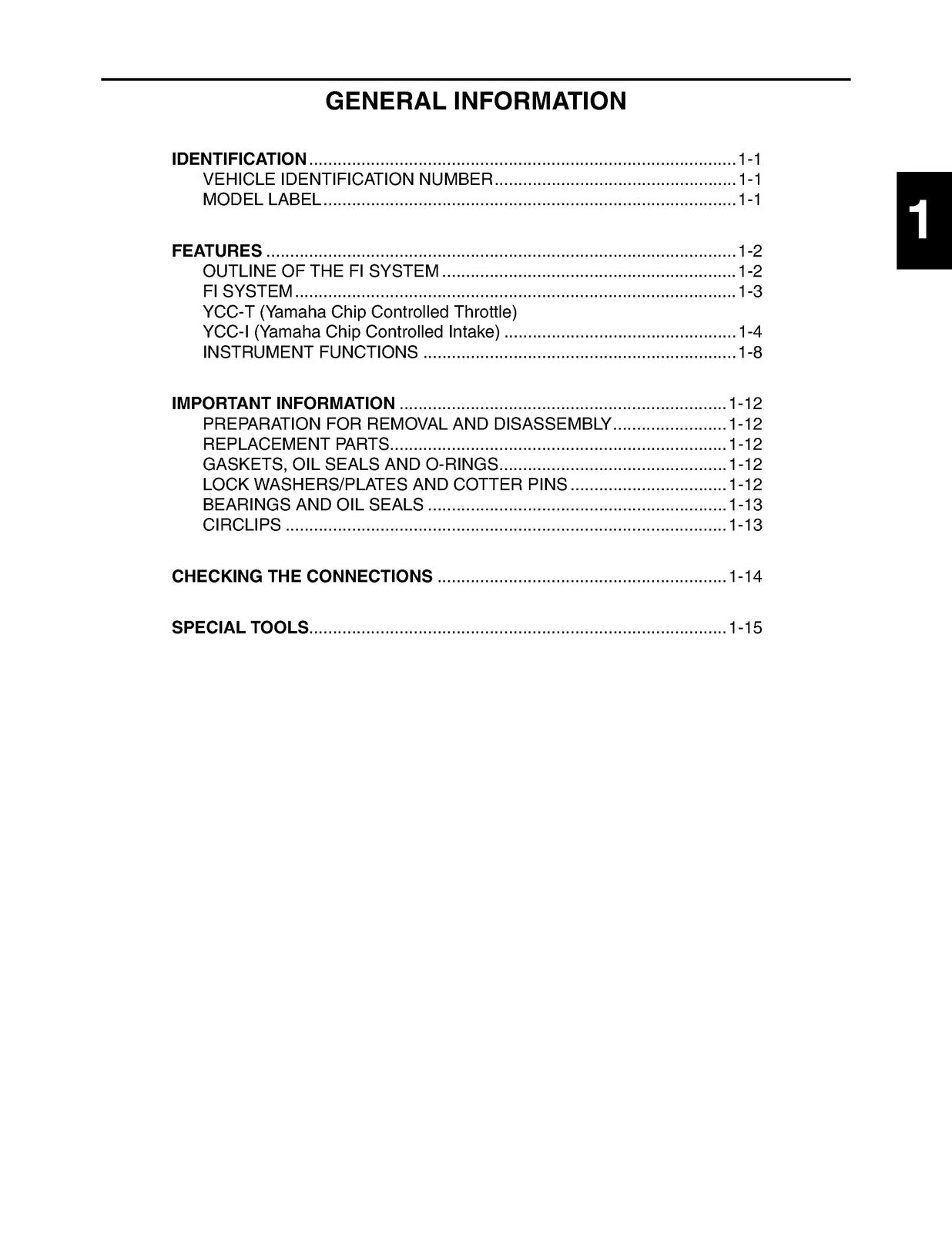 YAMAHA YZFR6X Service Manual 2008 - BOUND - COVERS - XL FOLDOUT PAGES