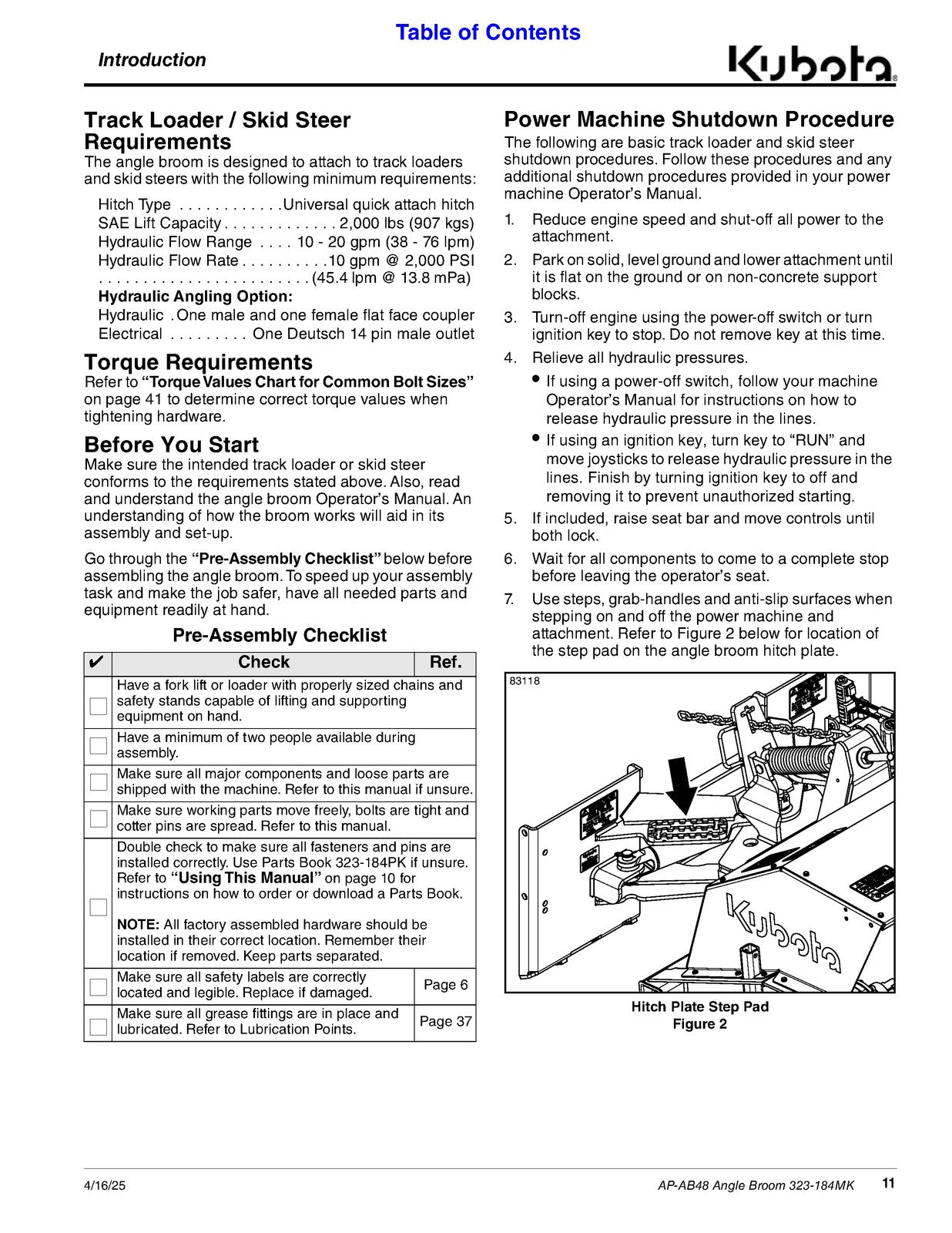LAND PRIDE AB48 Angle Broom Operators Manual - STEEL WIRE BOUND - TOUGH COVERS