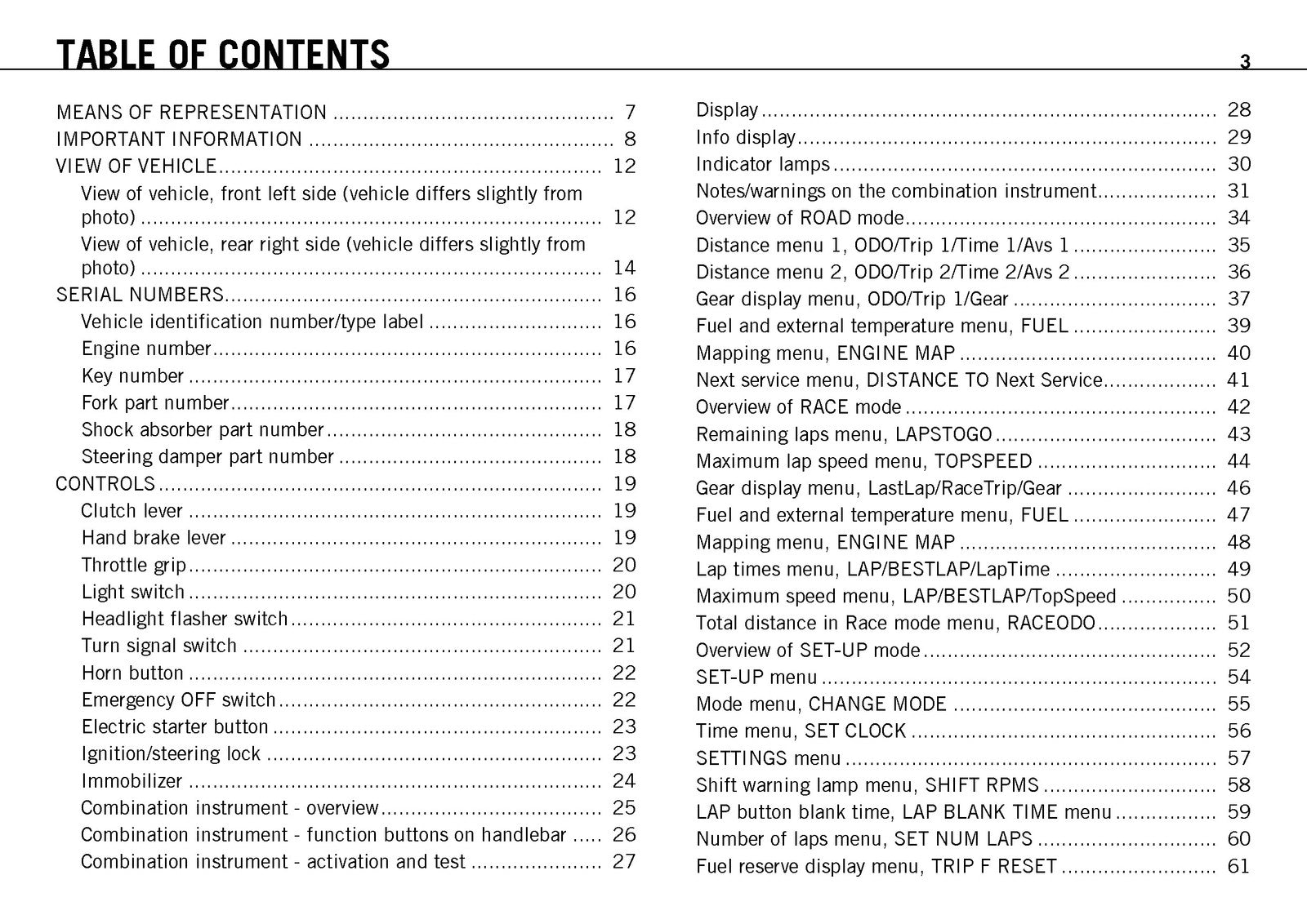KTM 1190 RC8 R EU UK FR JP Motorcycle Owners Manual 2012 - WIRE BOUND - COVERS
