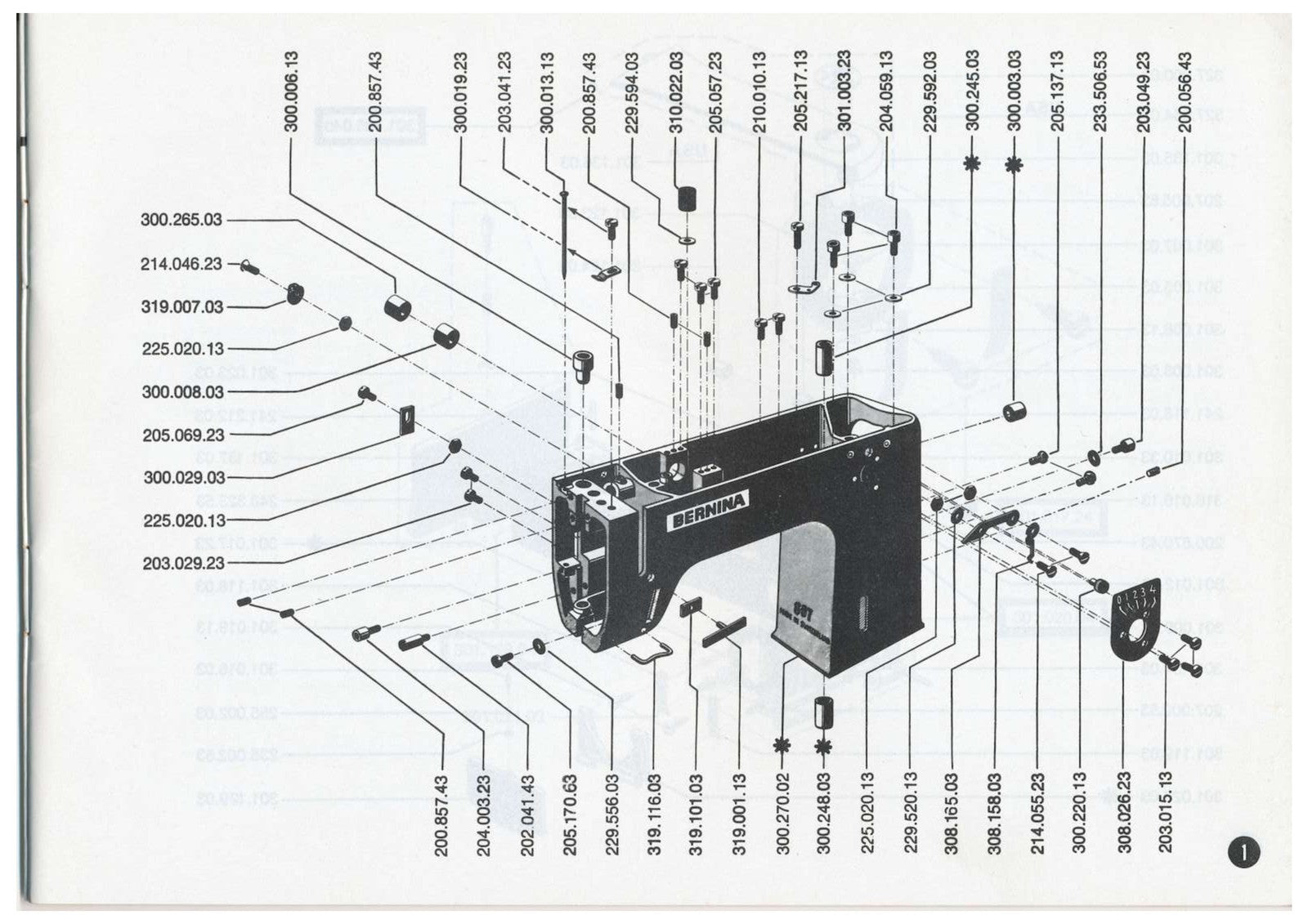 BERNINA 807 808 809 Sewing Machine Illustrated Parts Manual - WIRE BOUND