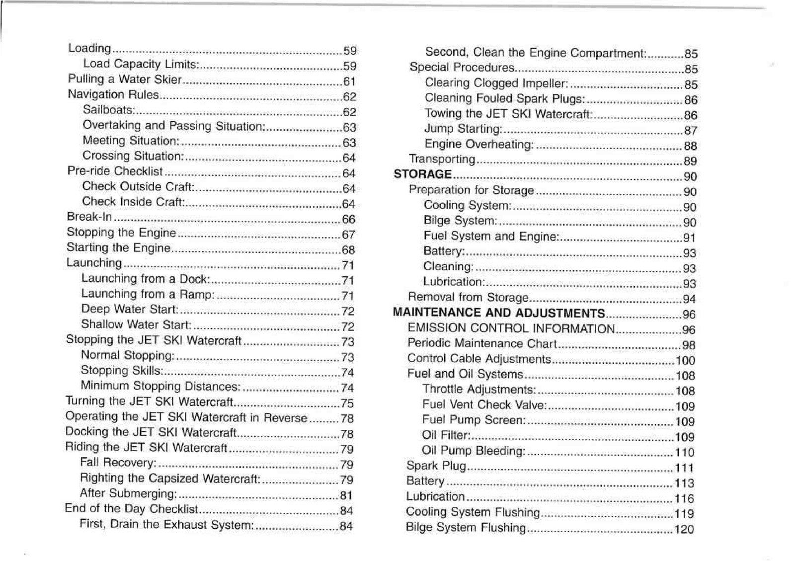 KAWASAKI Jet Ski 1100 STX DI Watercraft Owners Manual 4 - WIRE BOUND