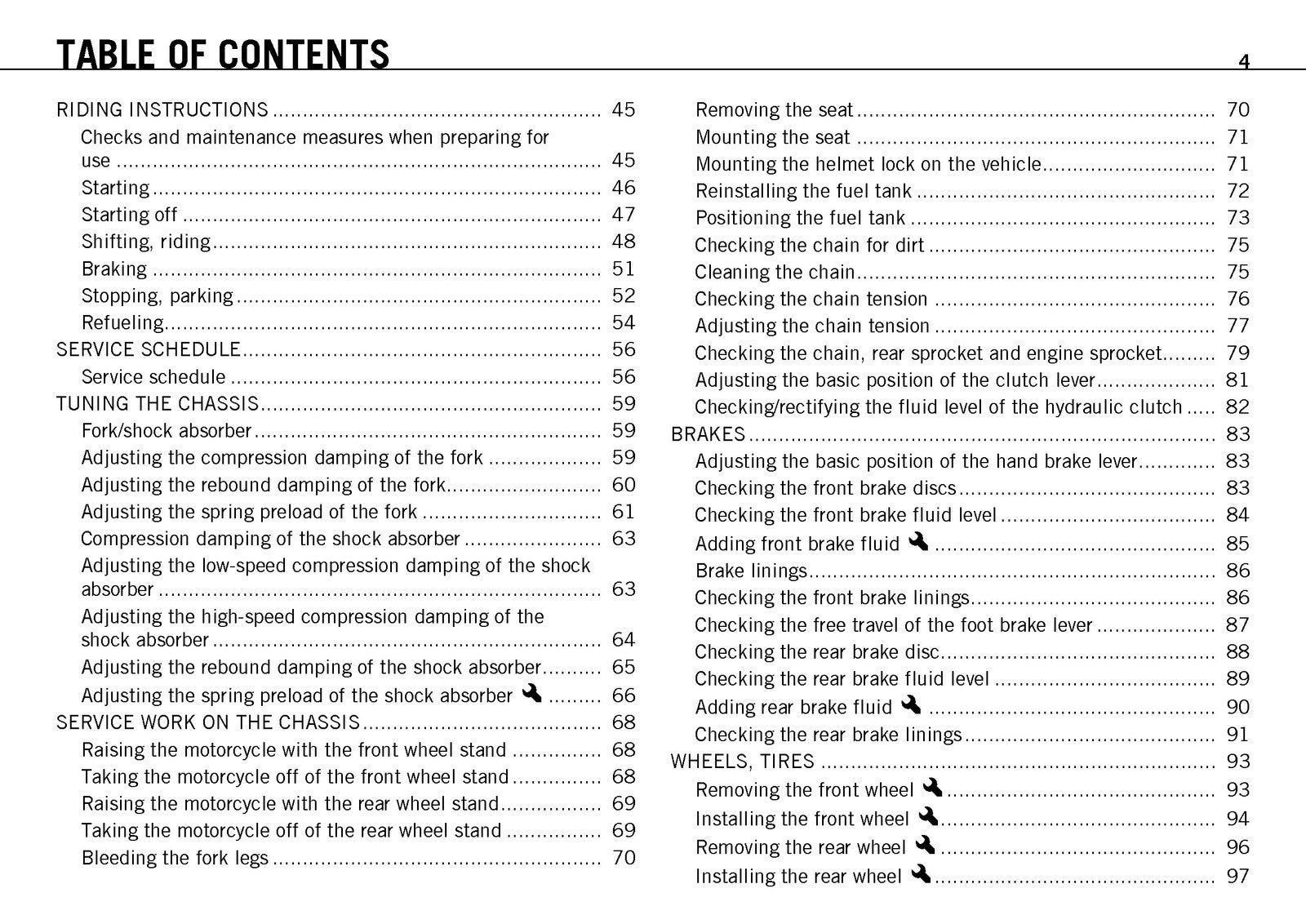 KTM 990 Supermoto R EU Owners Manual 2011 - STEEL WIRE BOUND - PROTECTIVE COVERS