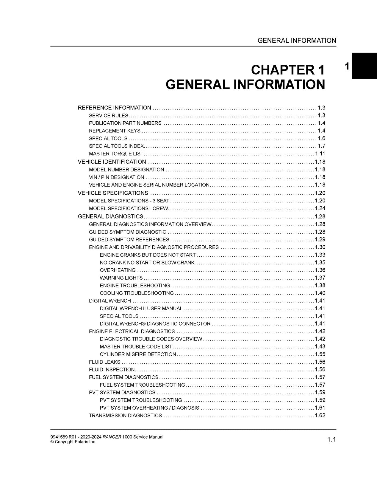 POLARIS Ranger 1000 SOHC Service Manual 2020-2024 - WIRE BOUND - TOUGH COVERS