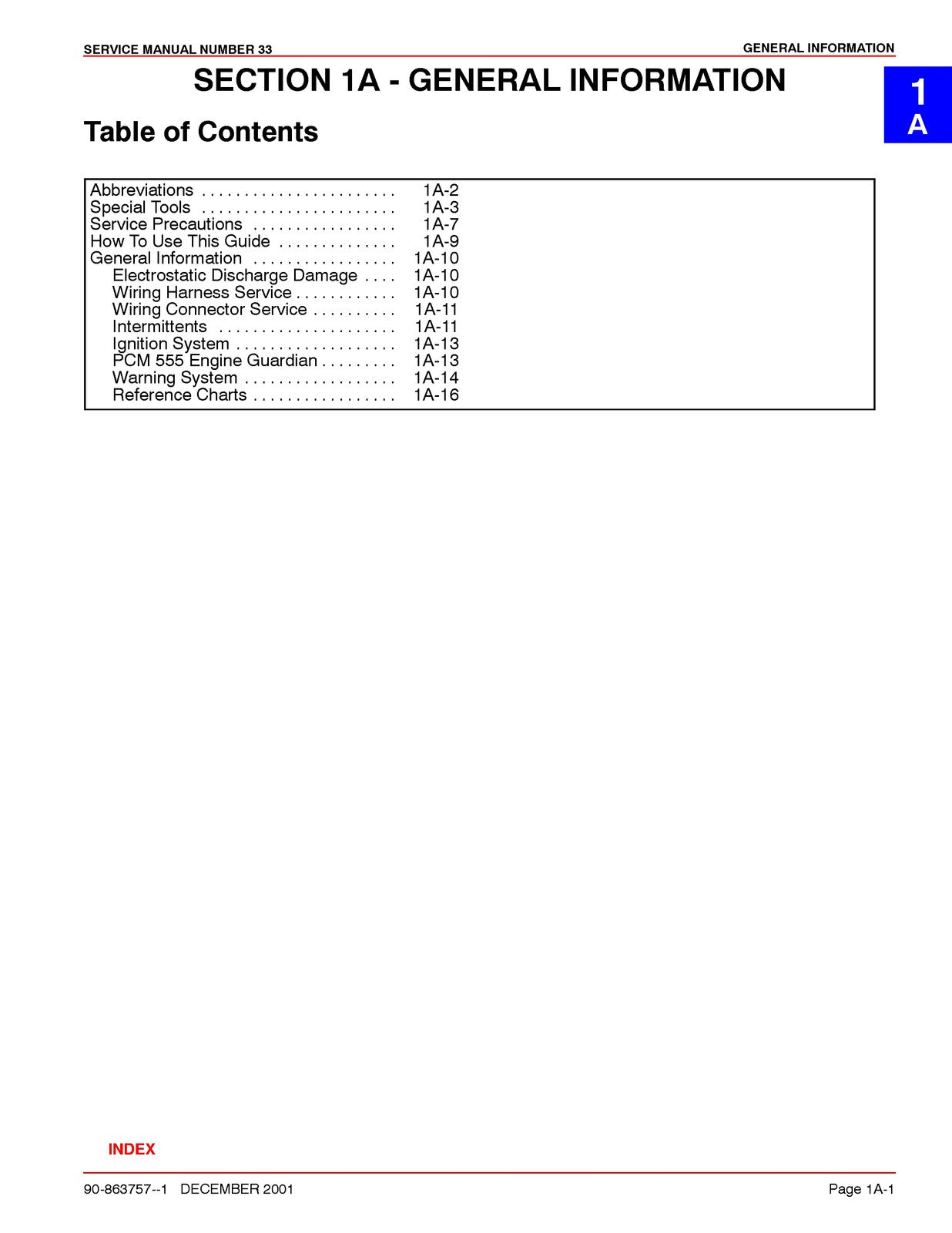 MERCURY MERCRUISER PCM 555 Diagnostics Manual 2001 SN 0M000000 Up, FOLDOUTS