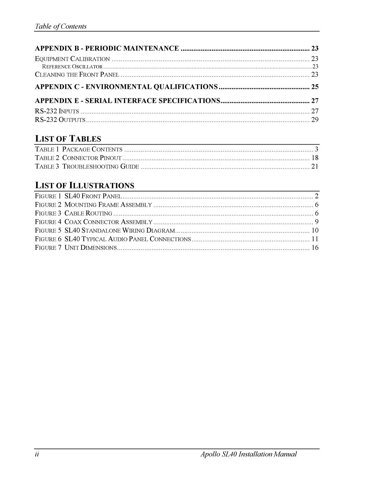 GARMIN APOLLO SL40 VHF COMM Transceiver Installation Manual 2003 - WIRE BOUND