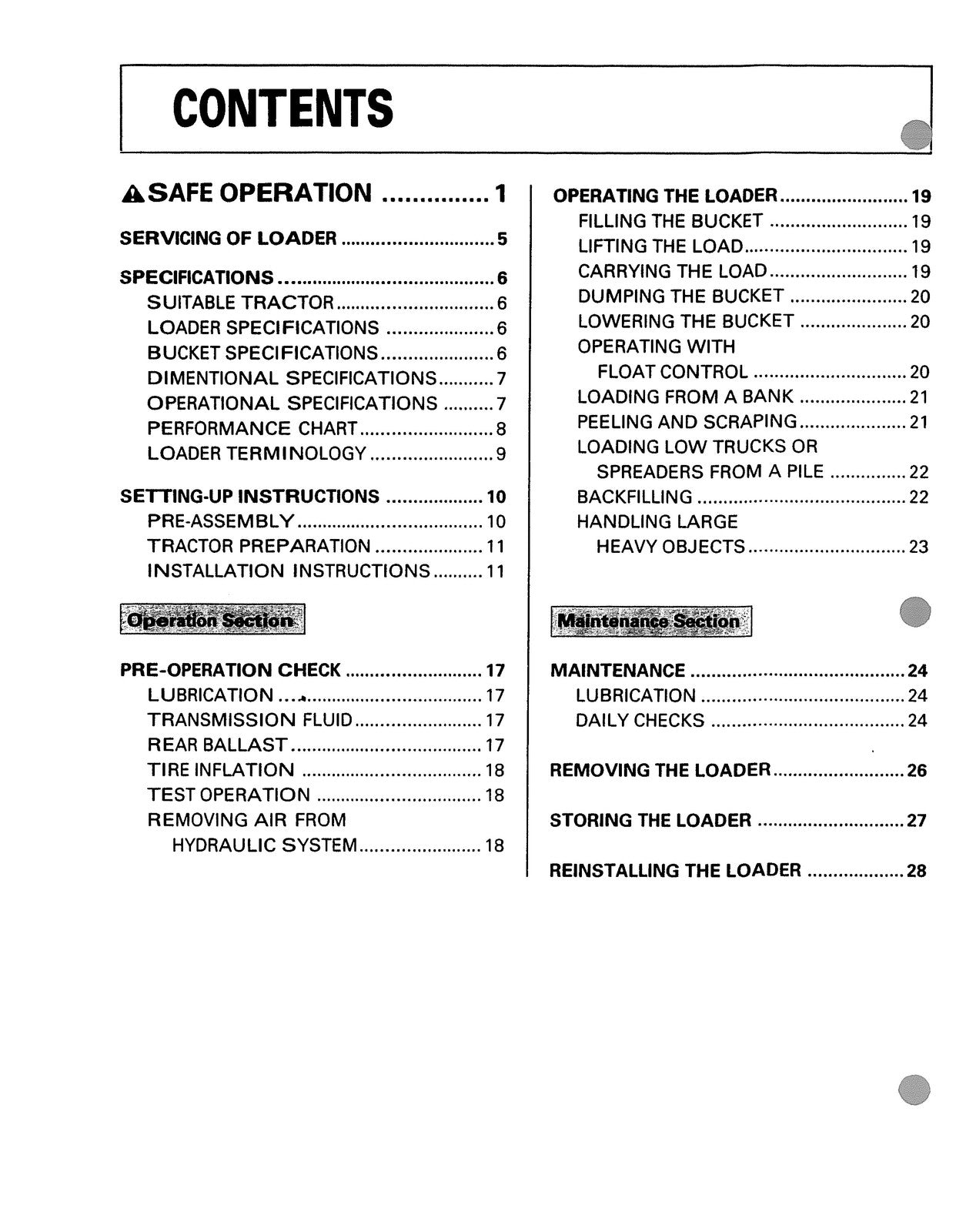 KUBOTA LA272 LA302 LA352 LA402 Front Loader Operators Manual - WIRE BOUND