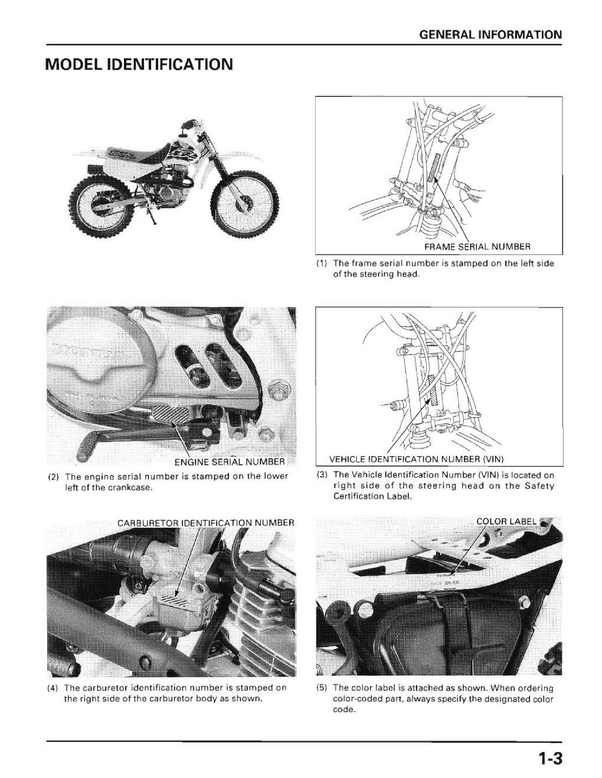 HONDA XR80R XR100R 1998-2003 Service Manual - STEEL WIRE BOUND - TOUGH COVERS