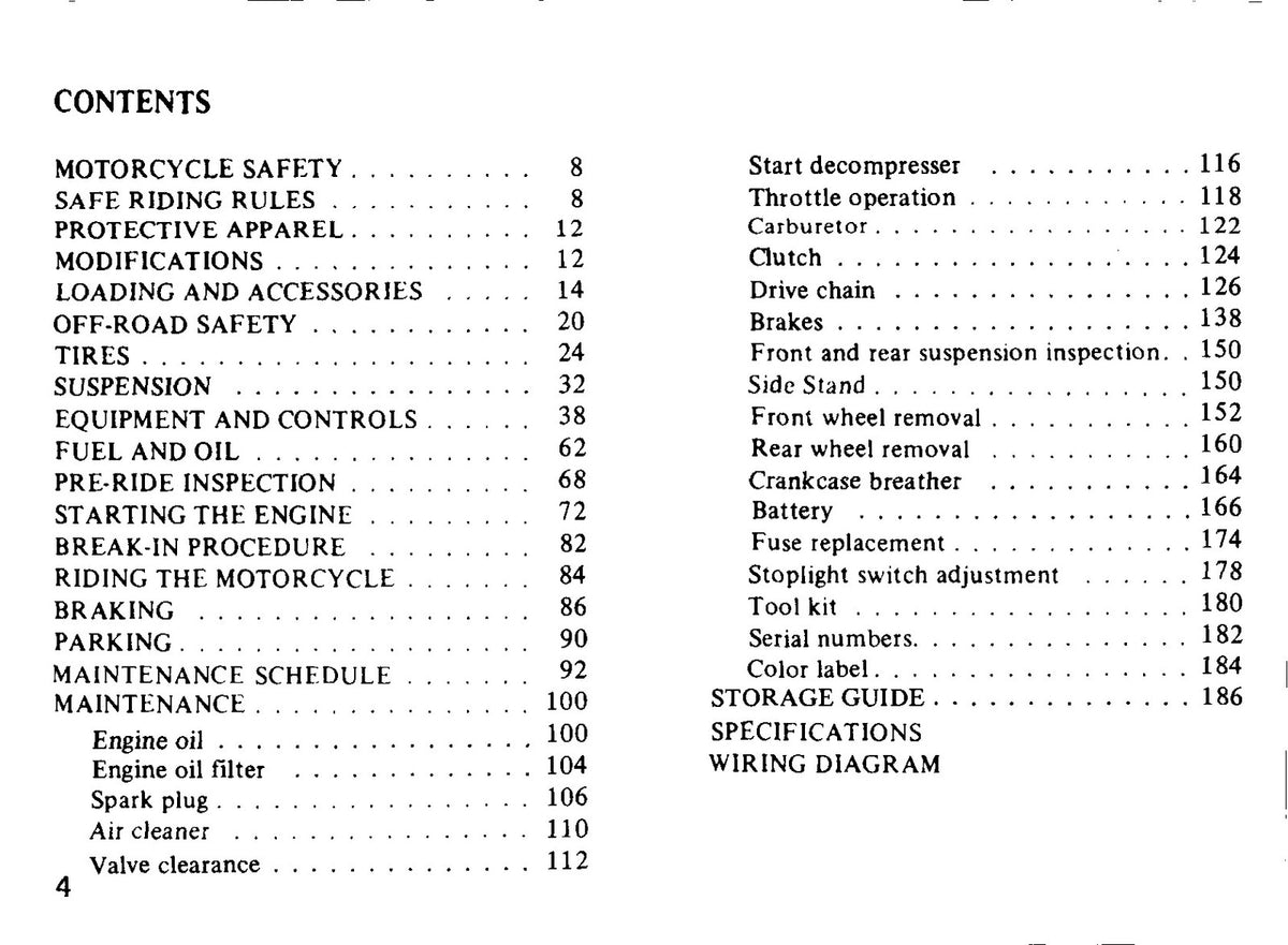 HONDA XL350R Owners Manual 1983 - BOUND - COVERS - XL FOLDOUT PAGES