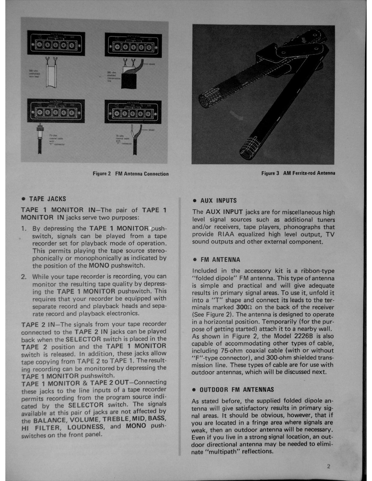 MARANTZ 2226B Stereophonic Receiver Handbook Of Instructions Manual - WIRE BOUND