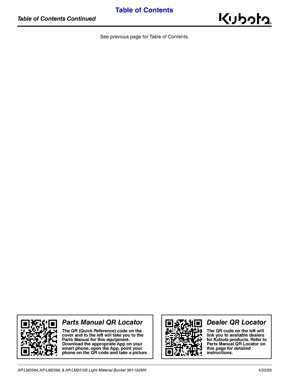 LAND PRIDE LM25 Series Light Material Bucket Operators Manual - WIRE BOUND