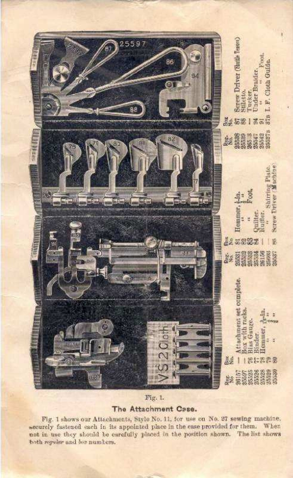 SINGER 27 Sewing Machine Attachments Guide Manual - WIRE BOUND - TOUGH COVERS