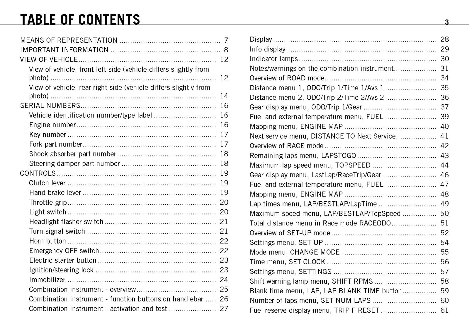 KTM 1190 RC8 R Owners Manual 2011 - STEEL WIRE BOUND - PROTECTIVE COVERS