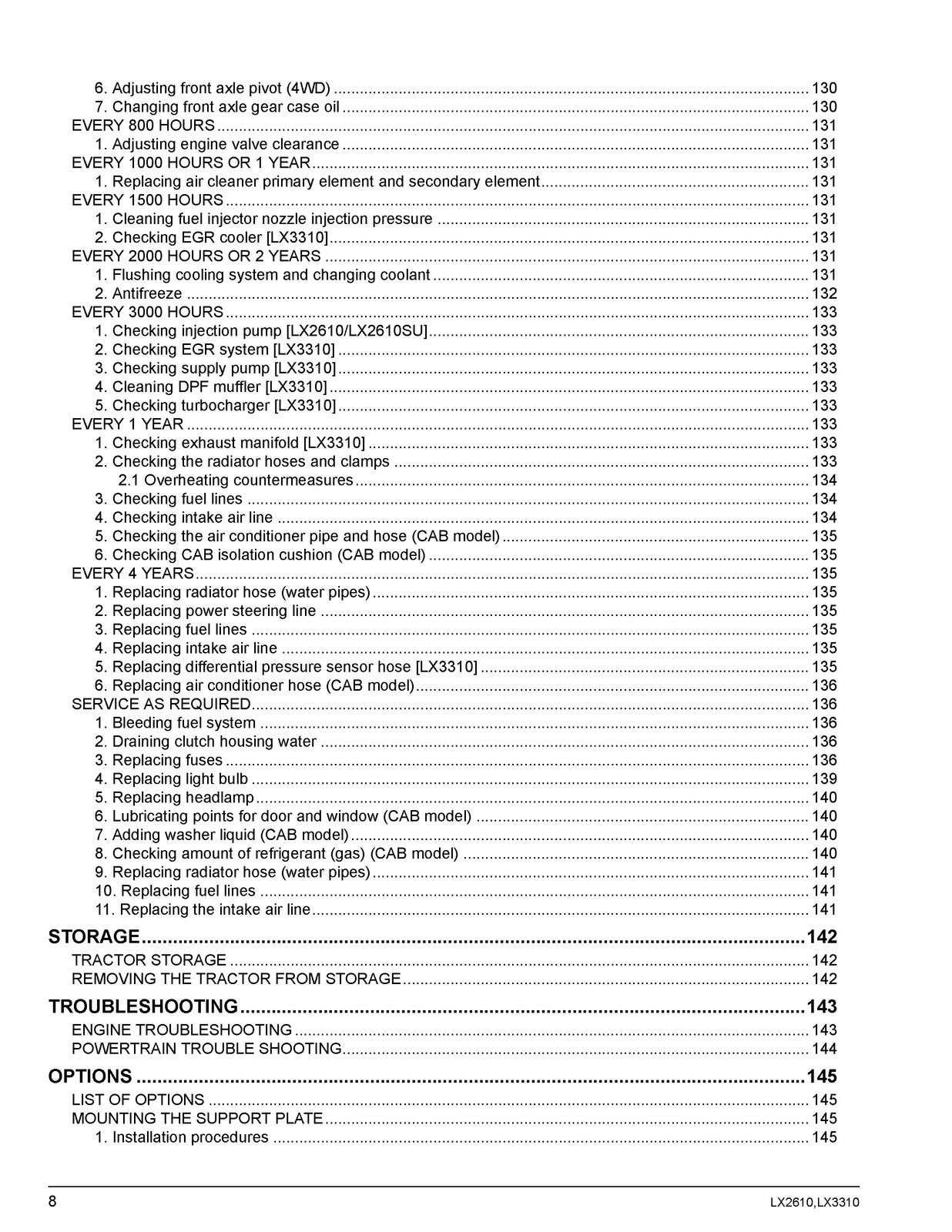 KUBOTA LX2610 LX2610SU LX3310 Workshop & Operators Manual BUNDLE - WIRE BOUND