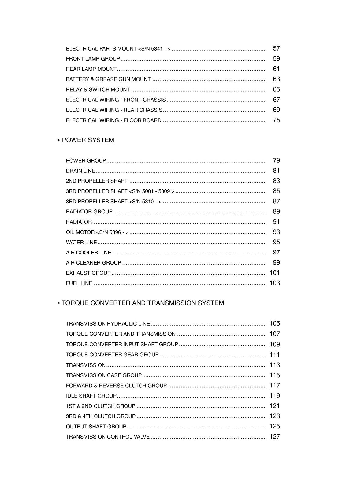 KAWASAKI 70ZV Wheel Loader Parts Manual 2006 SN 70C4-5001 Up - WIRE BOUND
