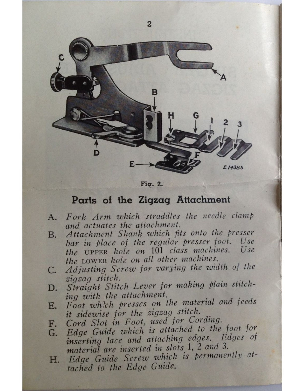 SINGER Adjustable Zigzag Attachment 121706 Instructions Manual 1939 - WIRE BOUND