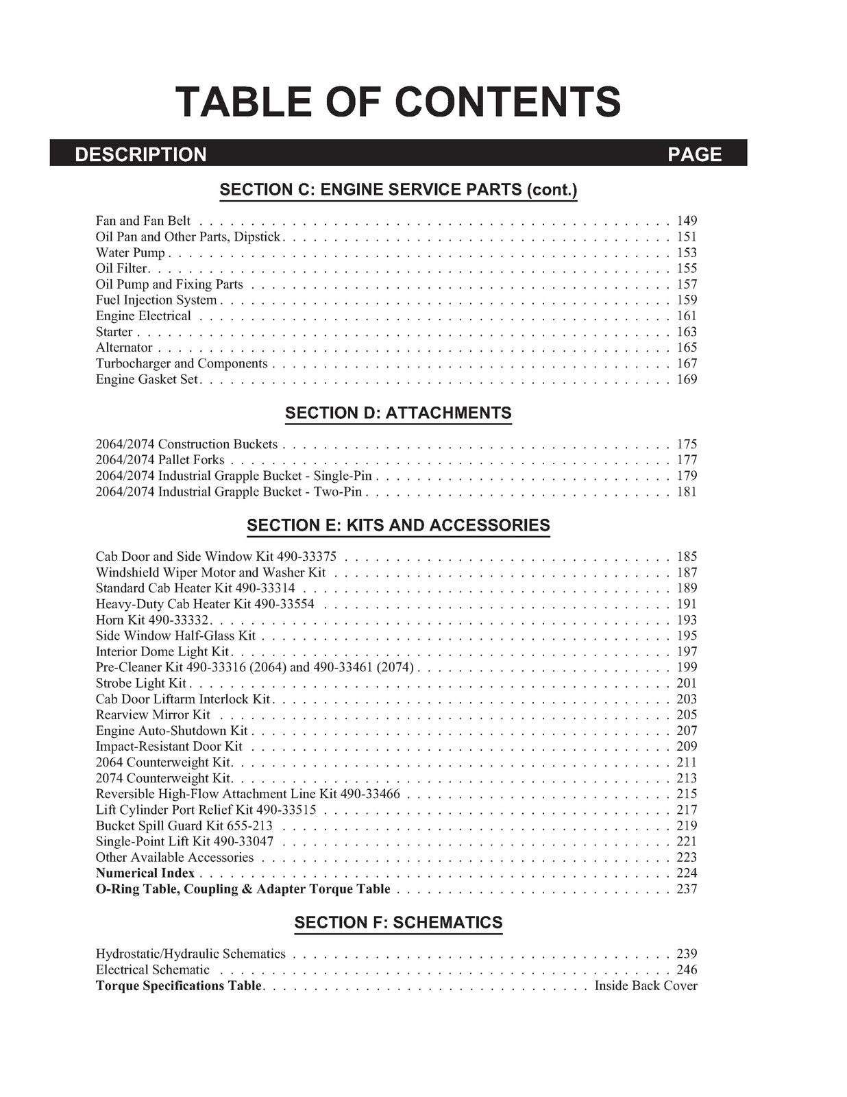 MUSTANG SKID STEER 2064 2074 PARTS MANUAL - STEEL WIRE BOUND - PROTECTIVE COVERS