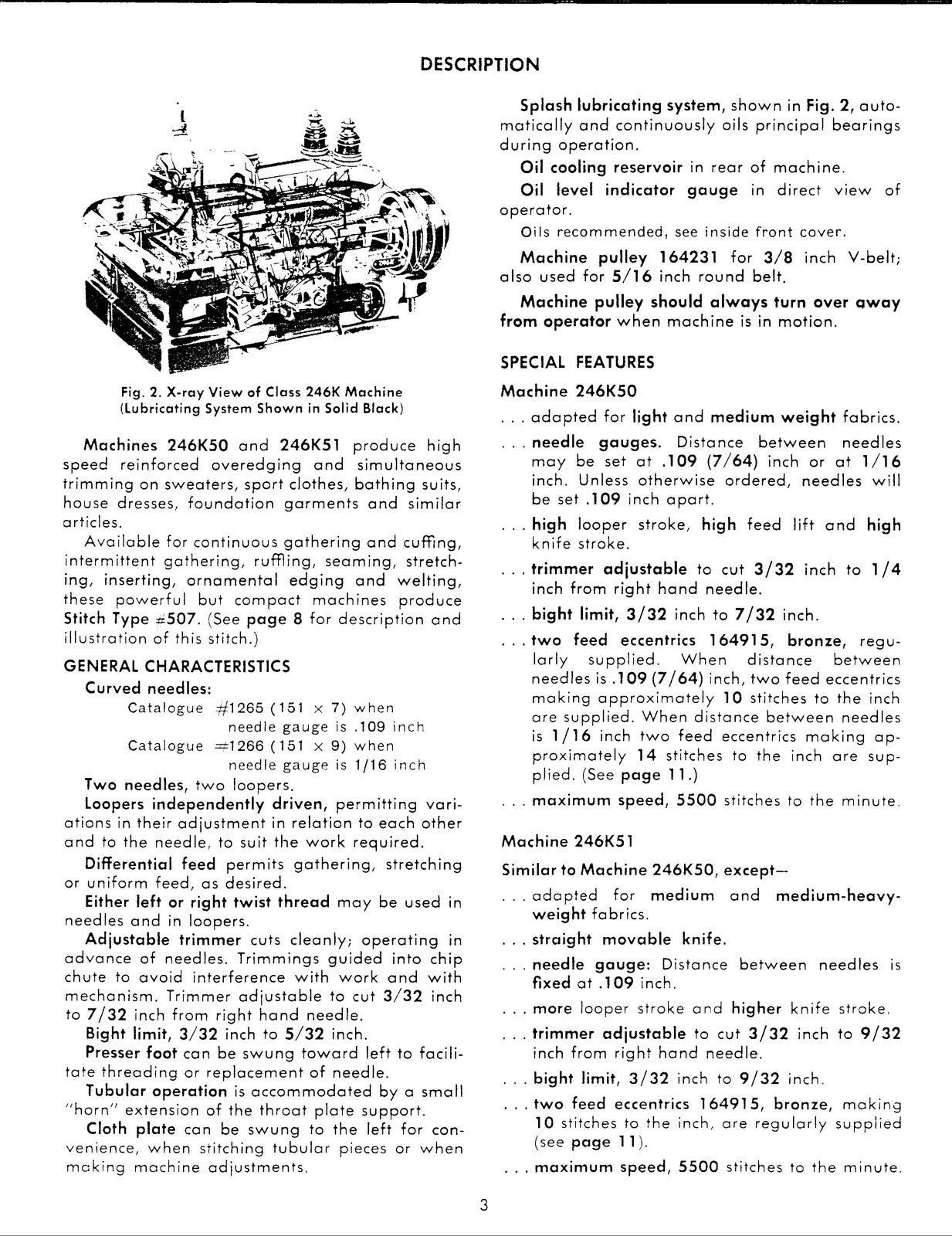 SINGER 246K50 246K51 Overedging Service And Parts Manual - WIRE BOUND - COVERS