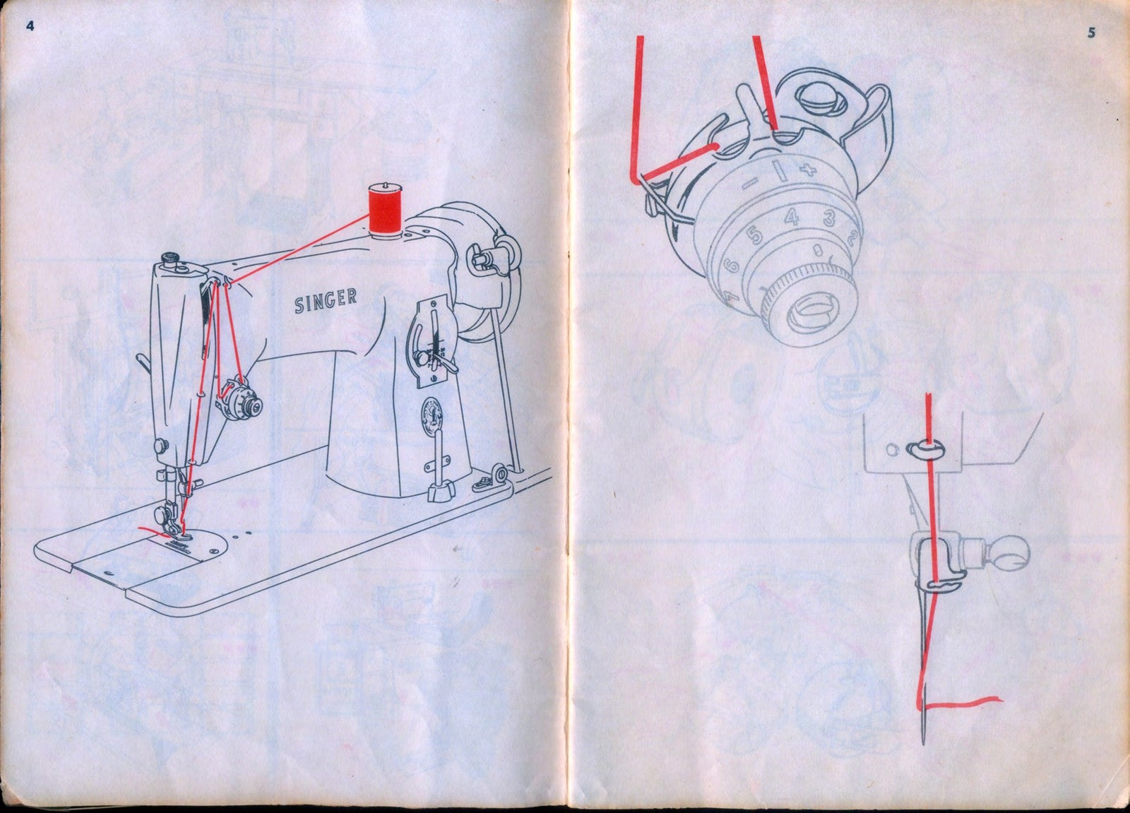 SINGER 191V21 Sewing Machine Instruction Manual - WIRE BOUND - TOUGH COVERS