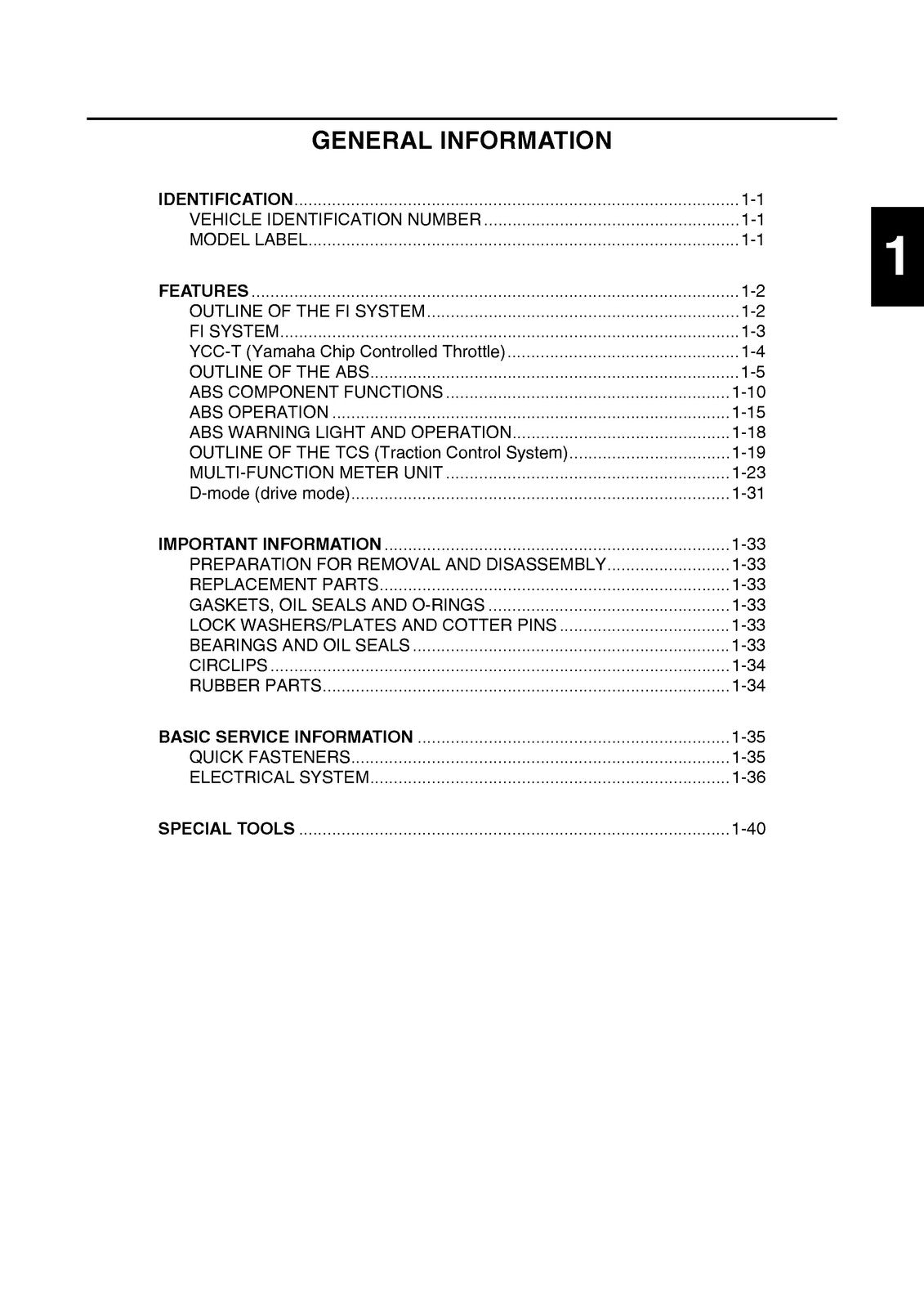 YAMAHA MT-09 Tracer Motorcycle Service Manual 2015 - BOUND - COVERS - FOLDOUTS