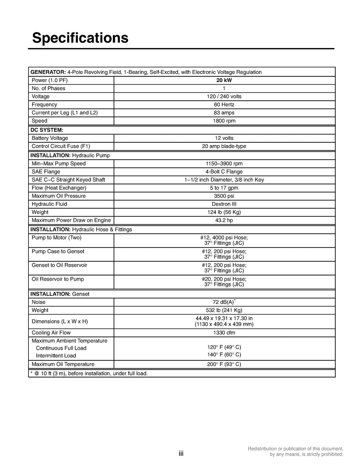 ONAN RBAA Hydraulic Genset Operation And Installation Manual 2004 - WIRE BOUND