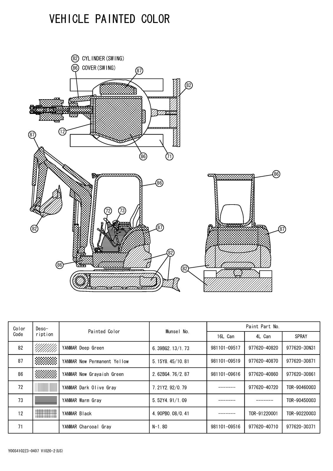 YANMAR ViO20-2 Excavator Parts Catalog Manual 2018 - WIRE BOUND - TOUGH COVERS