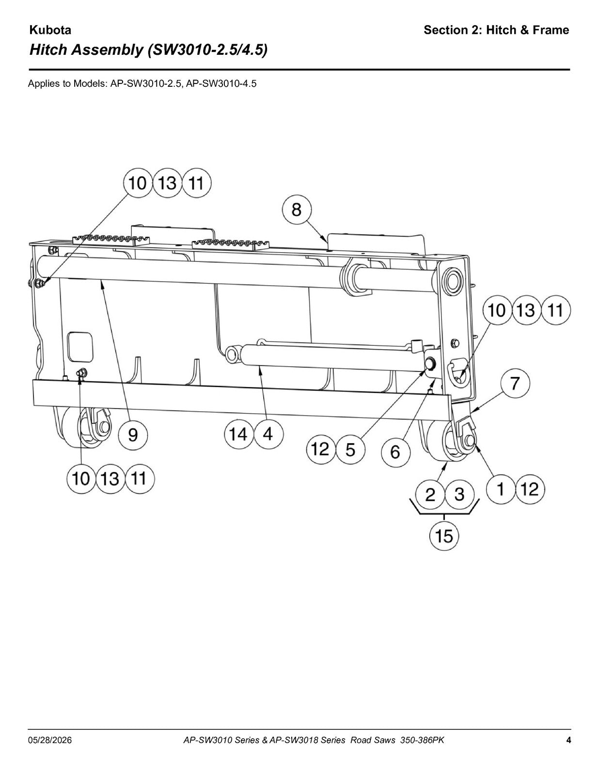LAND PRIDE SW30 Series Road Saw Parts Manual 2026 - WIRE BOUND - TOUGH COVERS